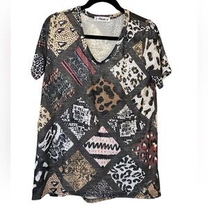 Macaron Animal Print Top